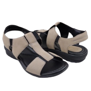 Clarks Artisan Natural Leather Elastic T-Strap Open Toe Low Heel Slingback Shoe